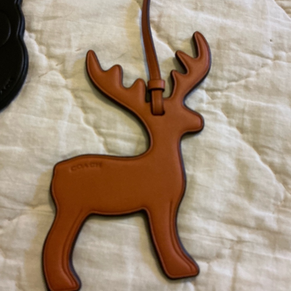 Coach Tan Reindeer Bag Charm - Picture 2 of 4